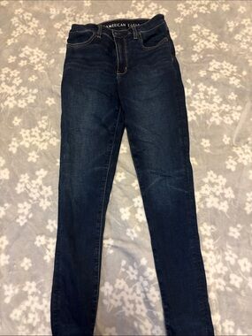 American Eagle Outfitters Women's Skinny Jeans - Dark Blue Denim